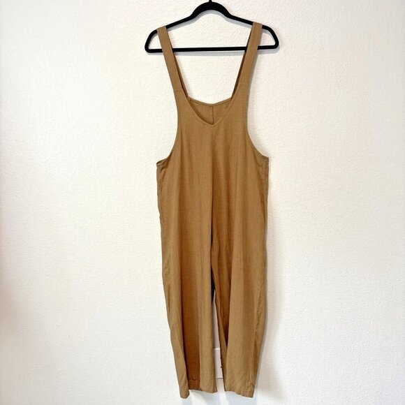 Lulus Overalls Brown Wide Leg Jumper Adjustable Shoulder Straps Women's XS Boho - Picture 3 of 10